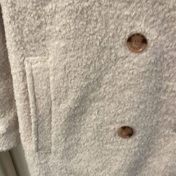 LOFT Off White Softened Double Breasted Coat - Picture 7 of 9